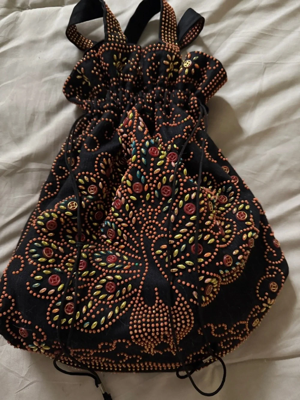 Vintage Black beaded peacock purse Unbranded - Picture 3 of 4